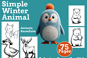 Simple Winter Animal Coloring Pages, an Animal Illustration by martinblan (Thumbnail 1 of 4)