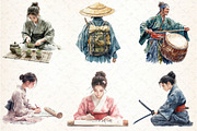 Vintage Japanese People, an Illustration by DreamCafeArt (Thumbnail 3 of 7)