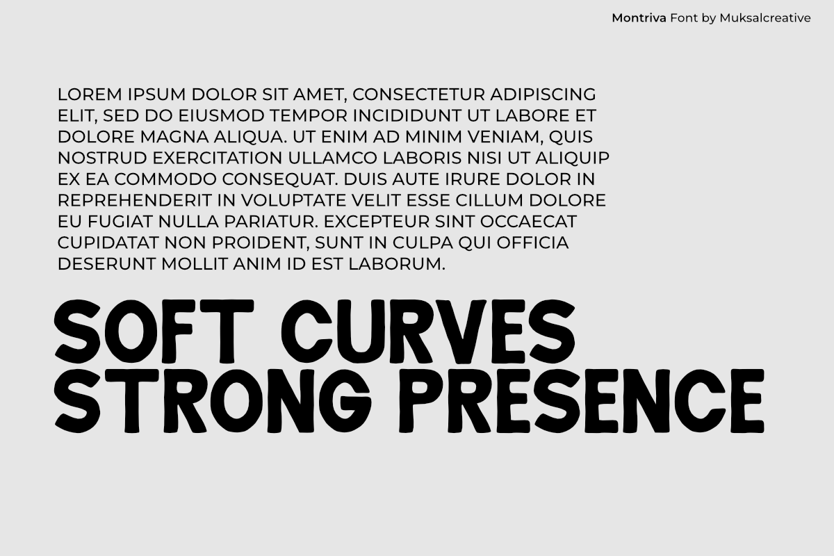 Montriva is a bold modern typeface, a Sans Serif Font by Muksal Creative (Photo 6 of 10)