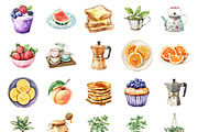 Watercolor Whimsical Food, an Illustration by Design Market (Thumbnail 2 of 3)