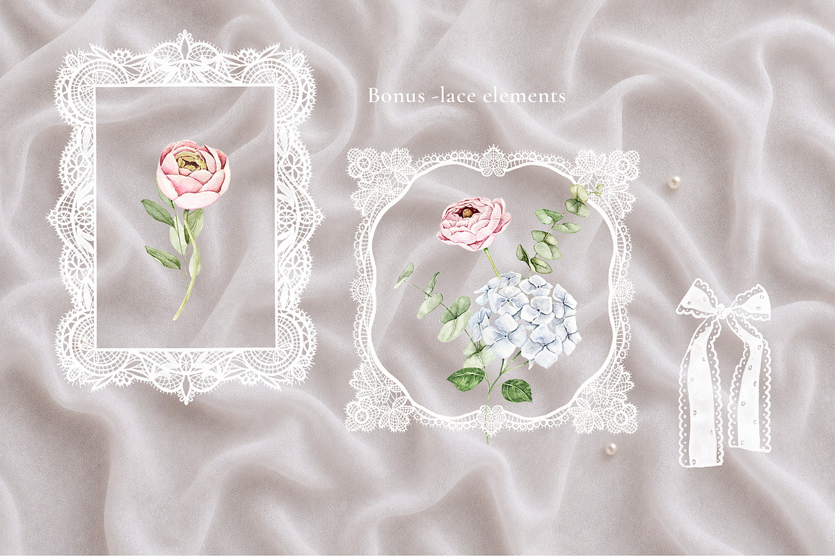 Fleur de Perle Watercolor Clipart, a Decorative Illustration by Eves_Aquadreams (Photo 11 of 12)
