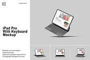 iPad Pro With Keyboard Mockup, an iPad Mockup by Graphiculon (Thumbnail 1 of 11)