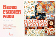 Retro flower mood patterns set, a Pattern Graphic by Veleri (Thumbnail 1 of 9)