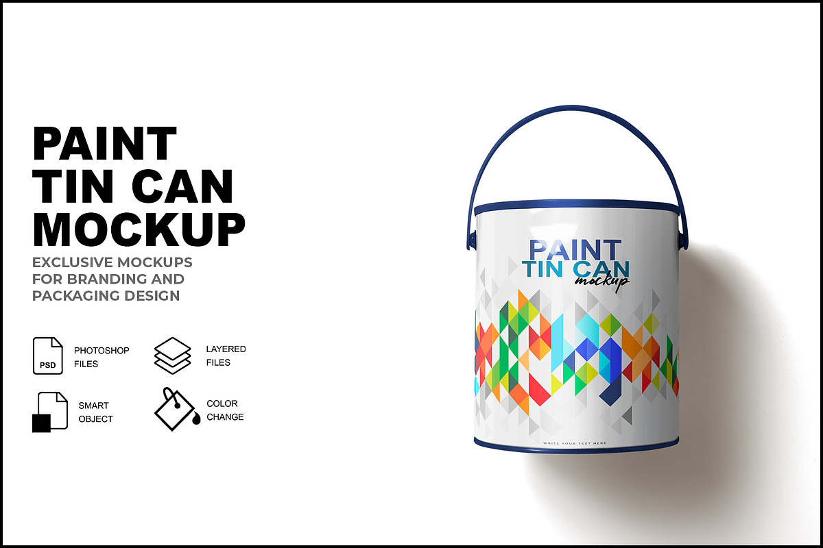 Paint Tin Can Mockup, a Product Mockup by mockupbuys (Photo 1 of 3)