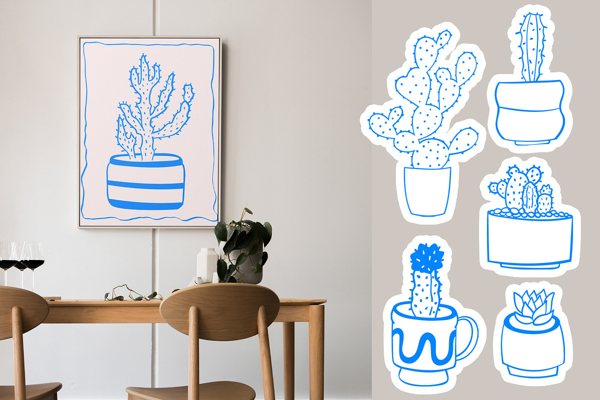 Cactus & Succulent lineart, a Decorative Illustration by Carpet Tapete Pretzel (Photo 3 of 7)