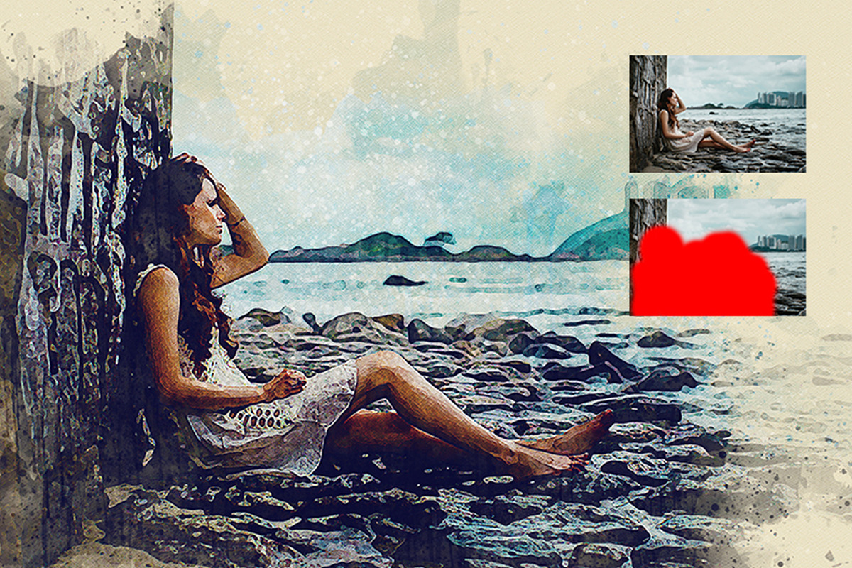 Mixed Watercolor Photoshop Action, an Action Add-On by Design Forest (Photo 4 of 6)