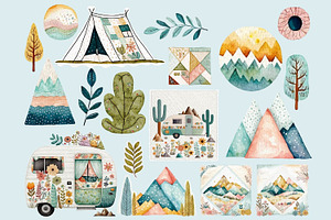 Patchwork Adventure Clipart