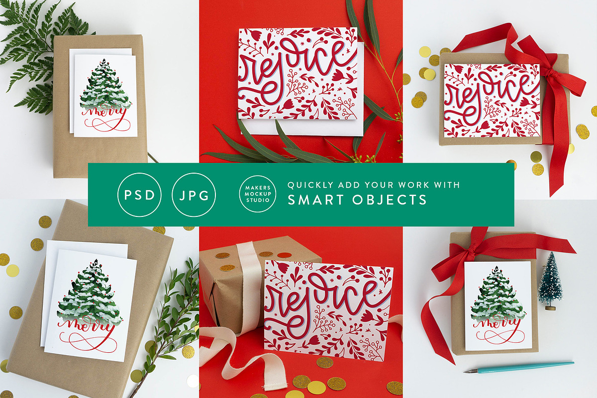 Christmas Card Mockup Bundle, a Product Mockup by Makers Mockup Studio (Photo 2 of 11)