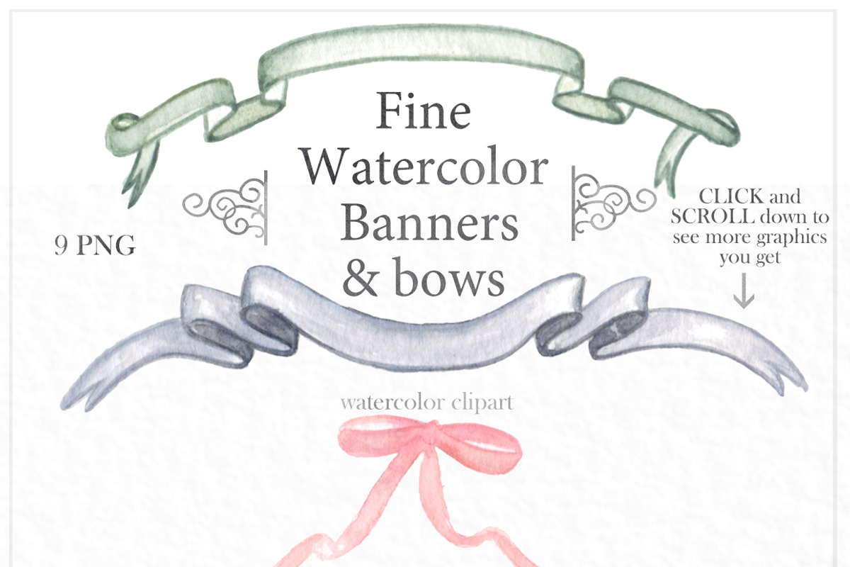 Watercolor Crest  banners, an Illustration by LABFcreations (Photo 4 of 5)