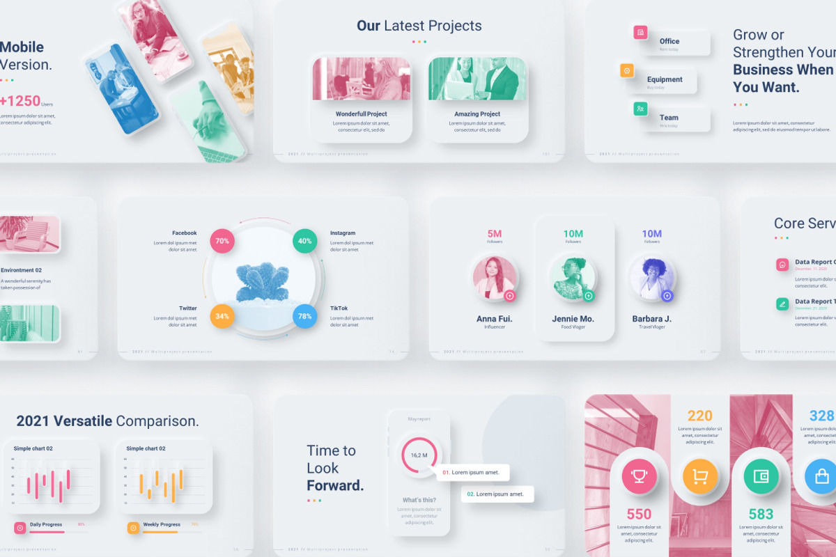 Neumorphic Style 2021 Powerpoint, a Presentation Template by Brandearth RRGraph (Photo 10 of 30)