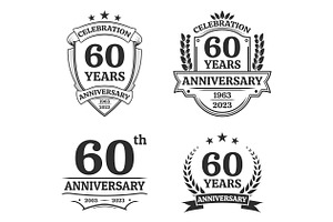 60 years anniversary icon or logo