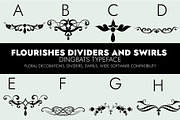 Flourishes Dividers &Swirls Dingbats, a Symbol Font by Minimalartstudio (Thumbnail 1 of 9)