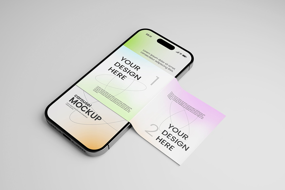 Carousel Branding Mockup, an iPhone Mockup by Artlogs x Modaldesain (Photo 2 of 3)