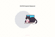 Tuxedo Cat Clipart Bundle, an Animal Illustration by Victoruler (Thumbnail 3 of 9)
