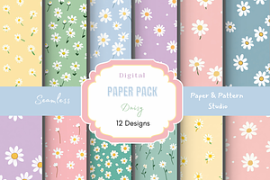 Pastel Daisy Seamless Pattern