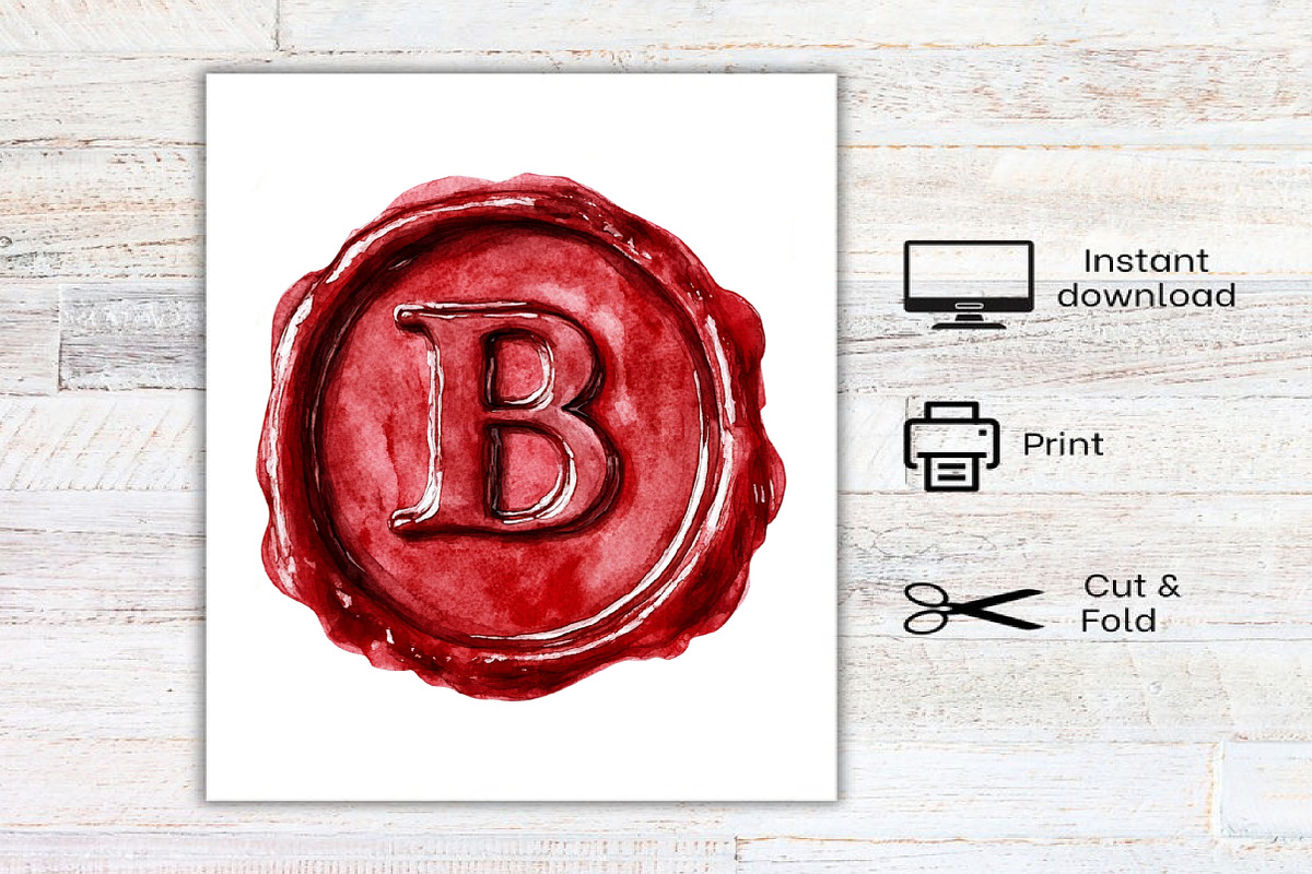 Red Wax Letter Stamp Clipart, an Illustration by Canvas Craft (Photo 9 of 9)