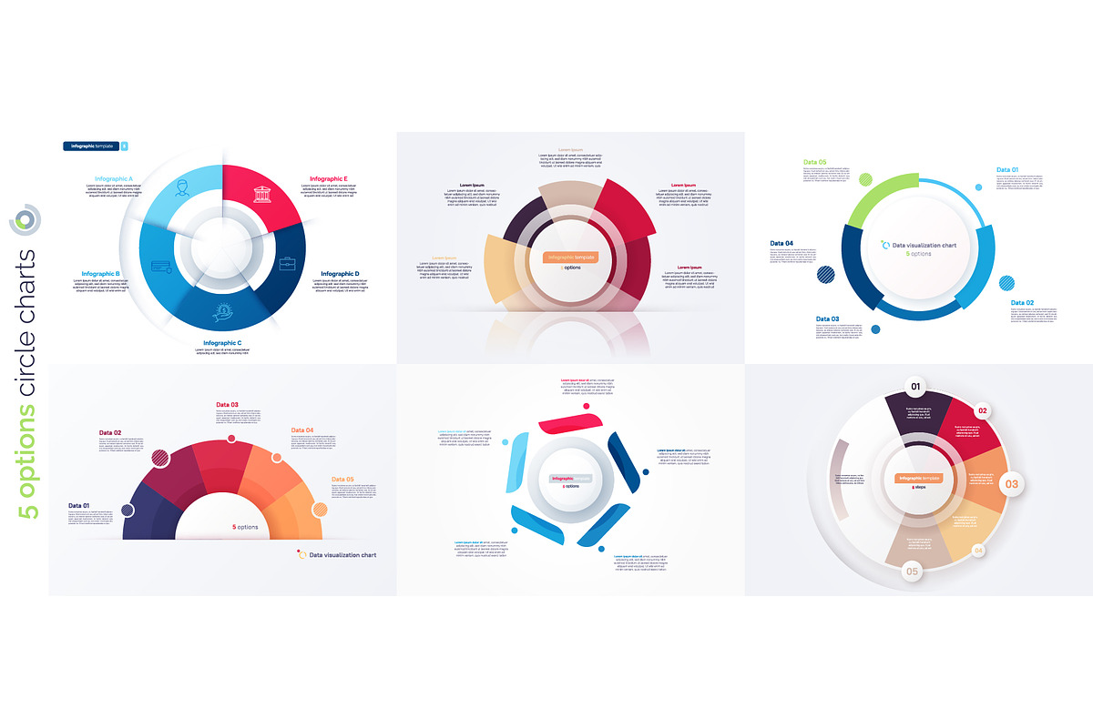 5 option infographic vector designs, a Templates & Theme by rikkyal
