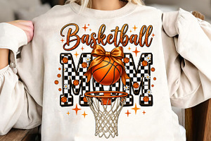 Retro Basketball Mom Life PNG,, an Illustration by CreationArt