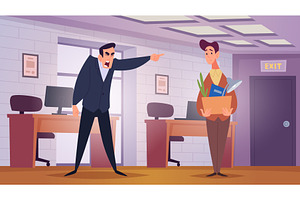 Angry boss. Dismissals managers, a Finance Illustration by Onyx