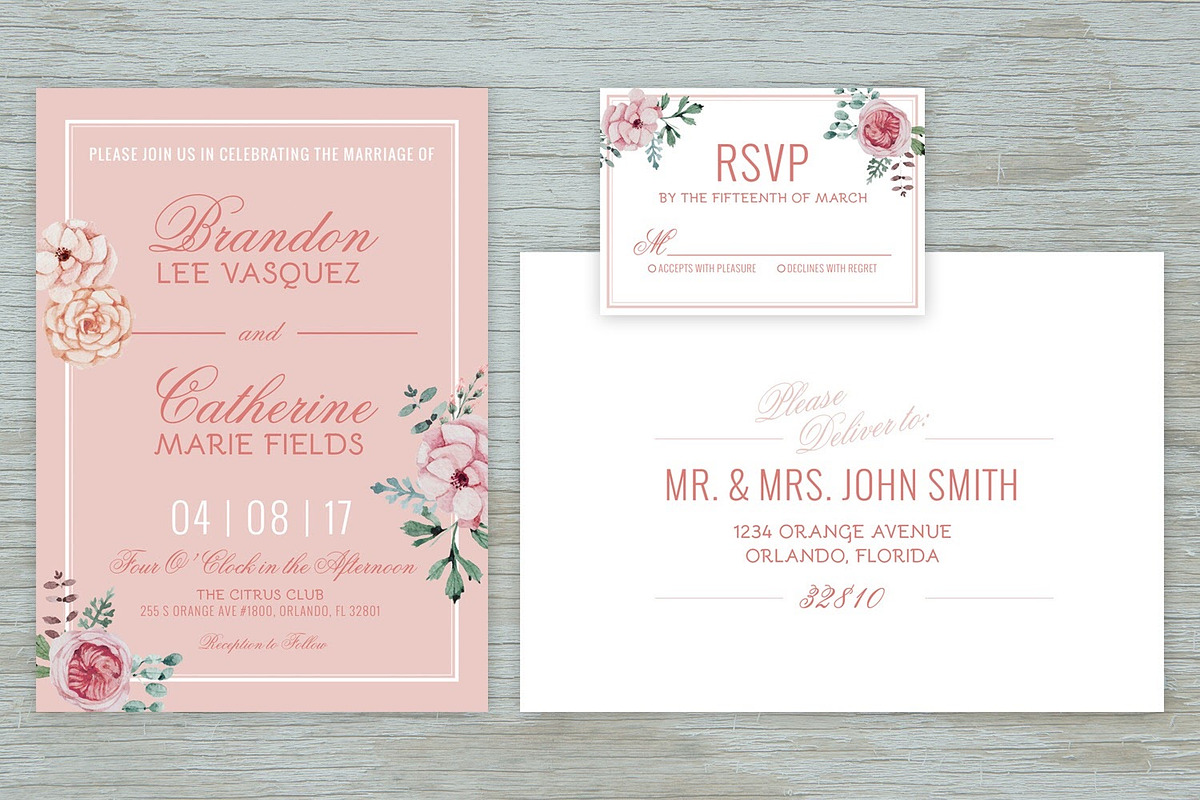 Vintage Floral Wedding Suite, an Invitation Template by Say Yes to the Press (Photo 1 of 2)
