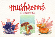 MUSHROOMS WATERCOLOR CLIPART SET, a Food Illustration by Art & Things (Thumbnail 2 of 5)