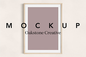 Portrait Wooden Mat Frame Mockup