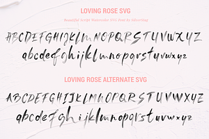 Loving Rose SVG Watercolor Font