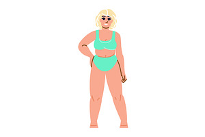 Curvy woman wearing swimsuit, a Person Illustration by pikepicture