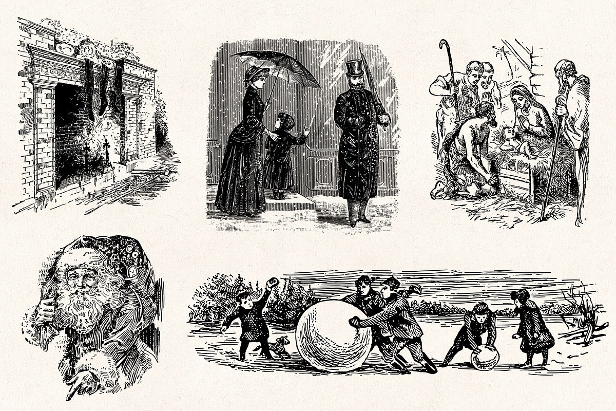 Winter Holidays - Vintage Engravings, a Decorative Illustration by Graphic Goods (Photo 3 of 10)