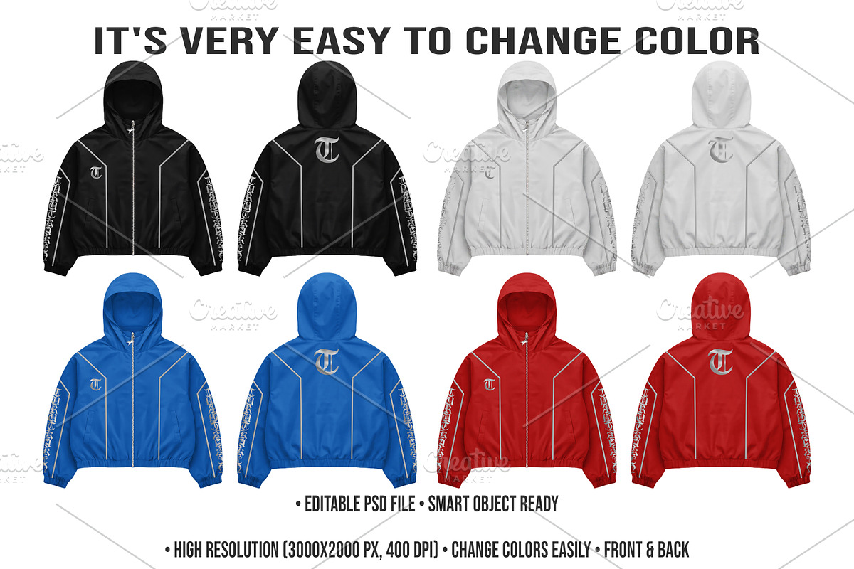 Tracksuit Jacket Mockup PSD Editable, a Shirt Mockup by std.badboy (Photo 2 of 4)