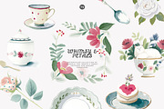 whimsical tea party clipart set, a Decorative Illustration by Patishop Art (Thumbnail 4 of 10)
