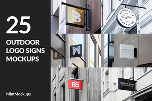 25 Outdoor Logo Signs Mockups