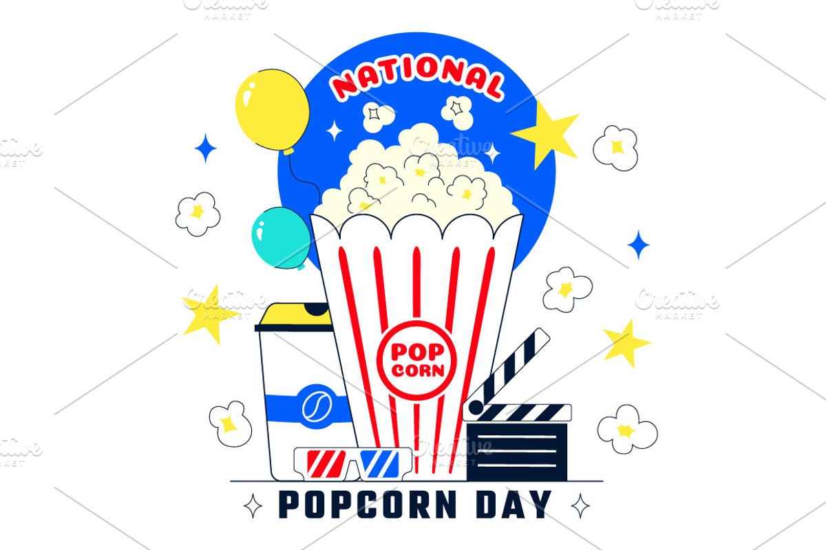 11 National Popcorn Day Illustration, a Food Illustration by denayunebgt (Photo 3 of 5)
