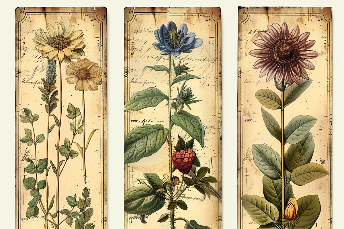 50+ Vintage Botanical Bookmark