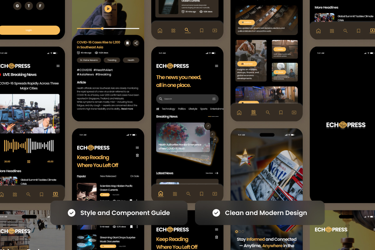 Echopress - News Portal App Design, an App Template by twinstd (Photo 3 of 5)