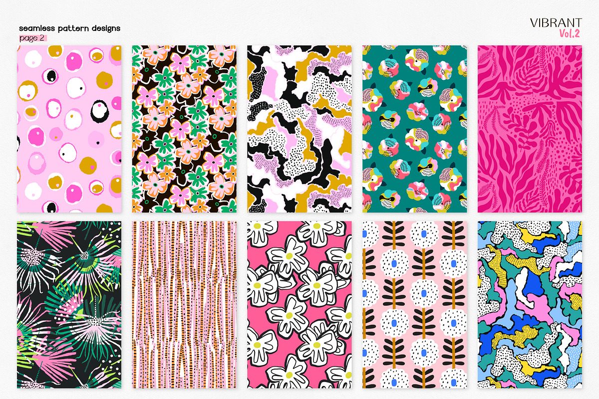Vibrant huge patterns pack vol.2, a Pattern Graphic by solmariart