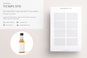 Mini Liquor Bottle Label Template