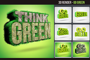 Go Green 3d Render