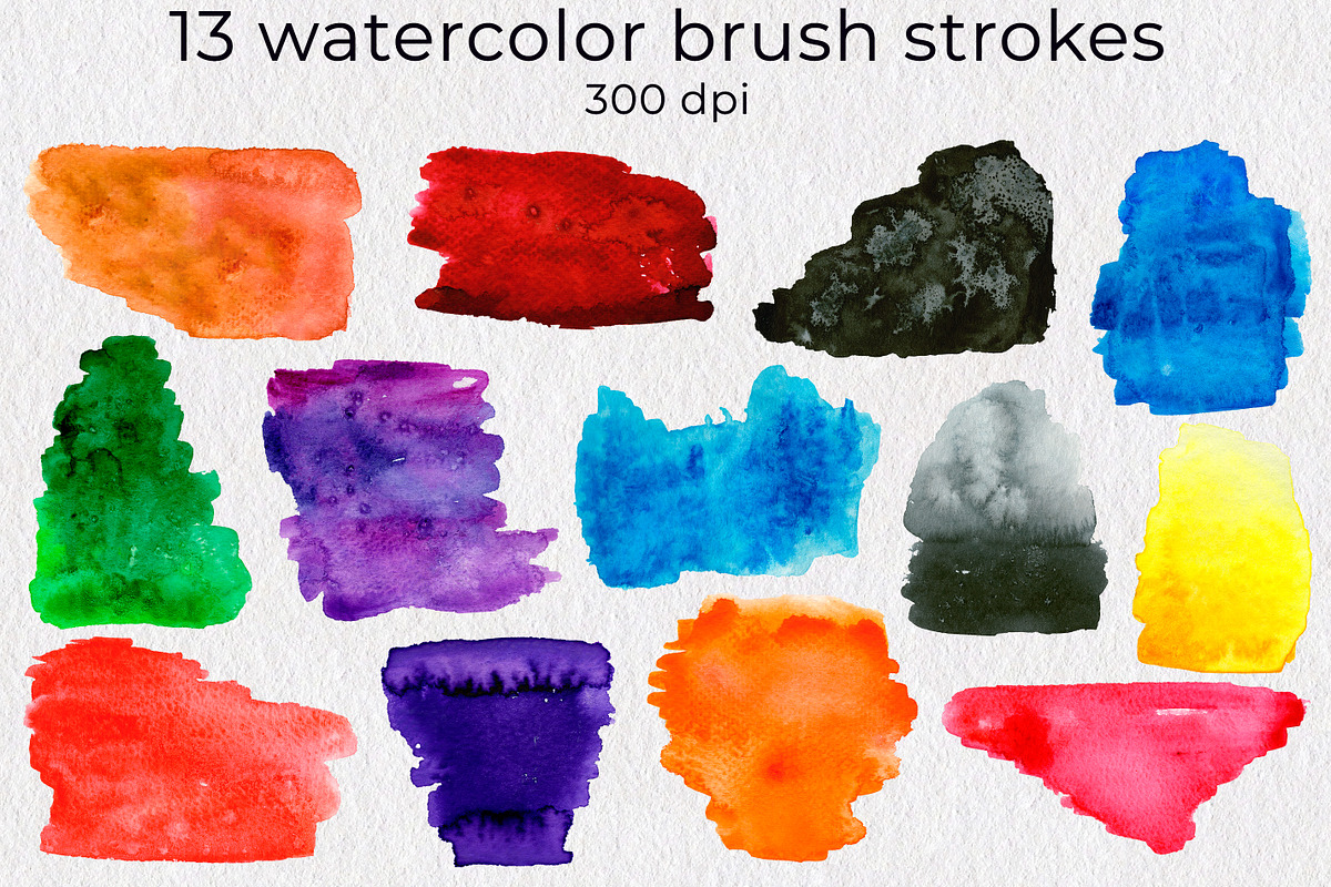 Watercolor brush stroke clipart, a Texture Illustration by AnastasiaWatercolor (Photo 3 of 9)