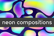 3 neon compositions + cards, a Texture Graphic by pixelwerk (Thumbnail 1 of 5)