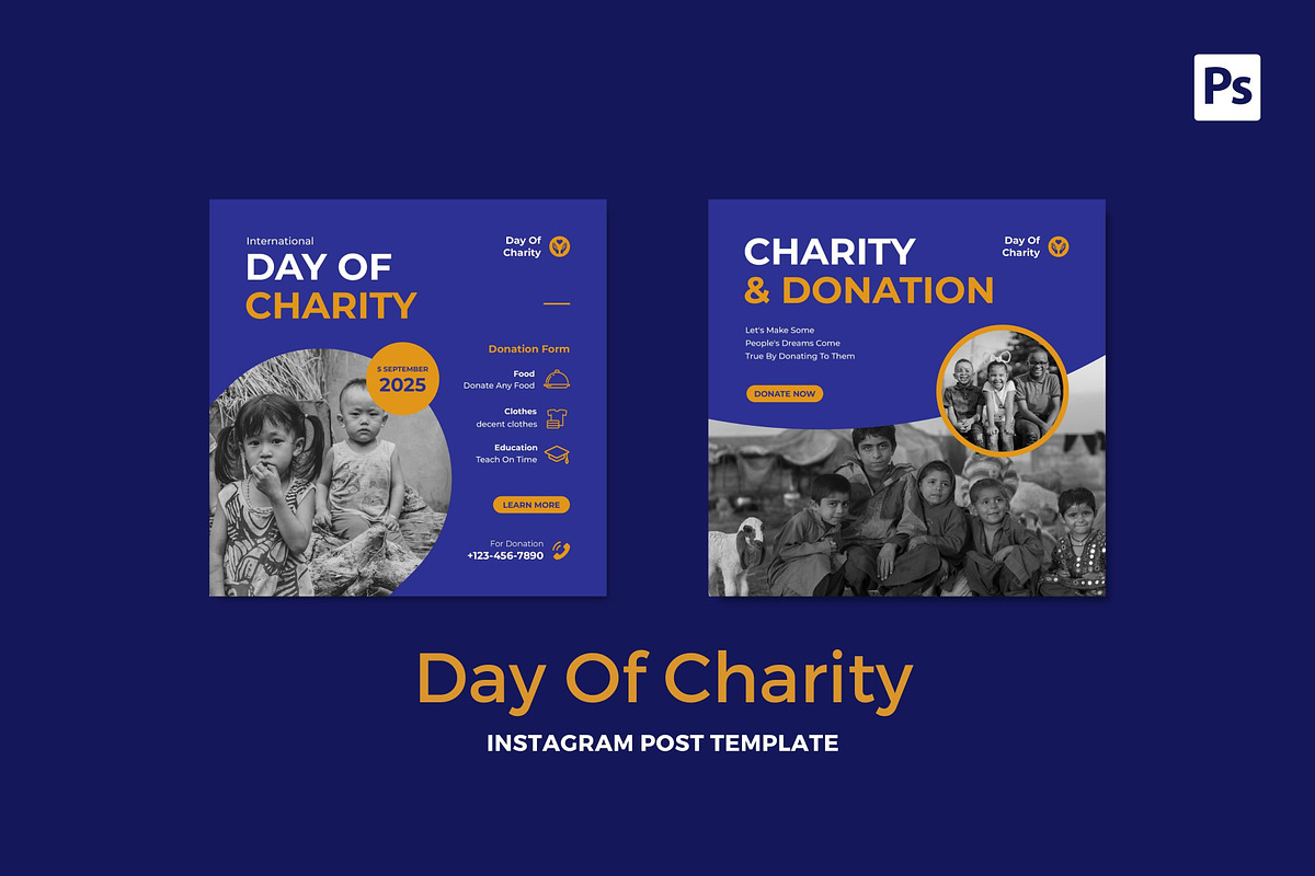 Day Of Charity Instagram Post, a Social Media Template by CavenArt (Photo 2 of 5)