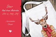 Deer / Winter time, an Animal Illustration by Victoria_Novak (Thumbnail 2 of 3)