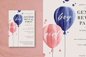 Gender Reveal Invitation, a Card Template by Design For Everything