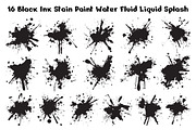 16 Black Ink Paint Water Splash, a Decorative Illustration by jongcreative (Thumbnail 1 of 7)