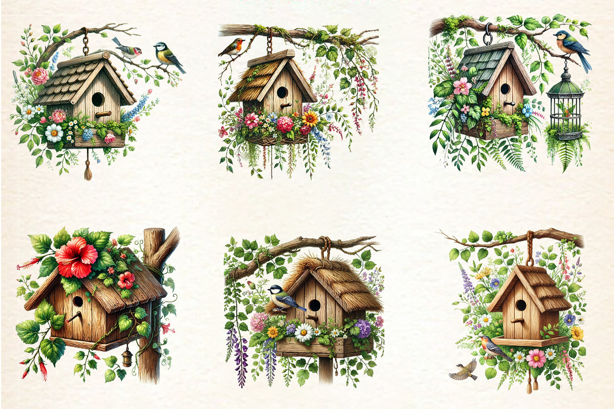 Rustic Bird Feeder Clipart, an Illustration by DreamArtGraphic (Photo 3 of 3)