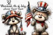 Whimsical 4th of July Animals PNG, a Seasonal Illustration by Canvas Craft (Thumbnail 1 of 7)