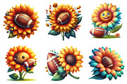 Sunflower Football Clipart PNG., a Graphic by CitraGraphics (Thumbnail 2 of 3)
