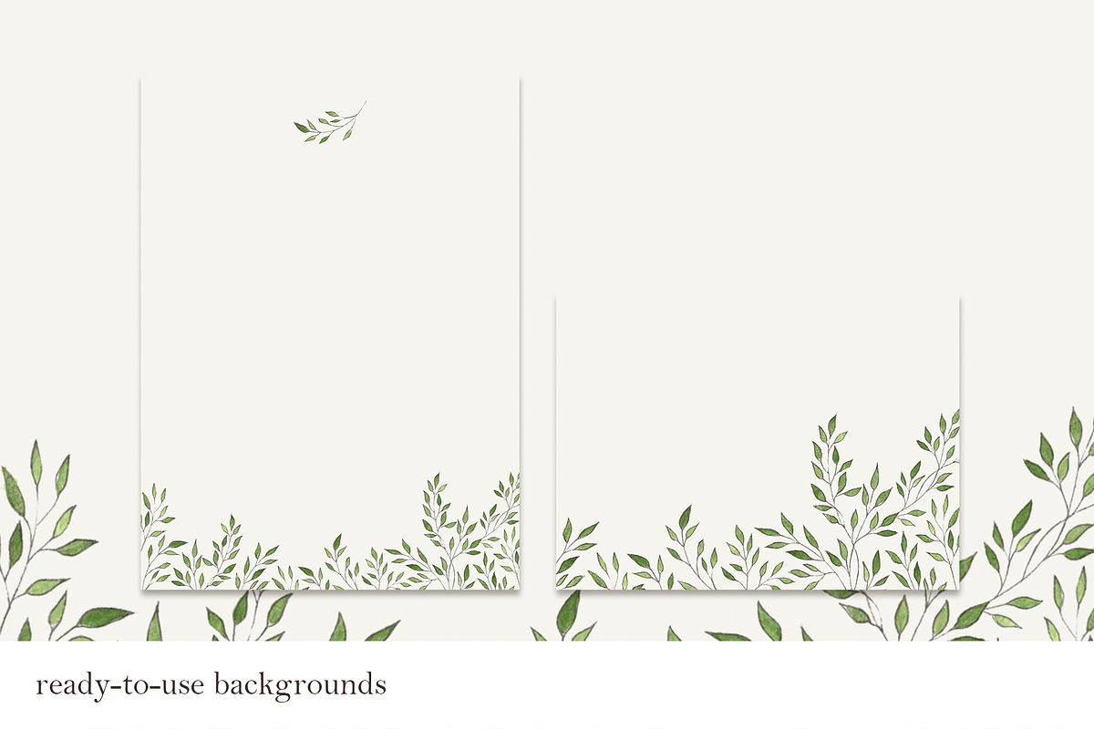 Leaves & Twigs Watercolour Drawing, a Pattern Graphic by elpple (Photo 3 of 5)