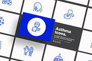 Asthma | 16 Thin Line Icons Set, an Outline Icon by Alex Blogoodf (Thumbnail 1 of 12)