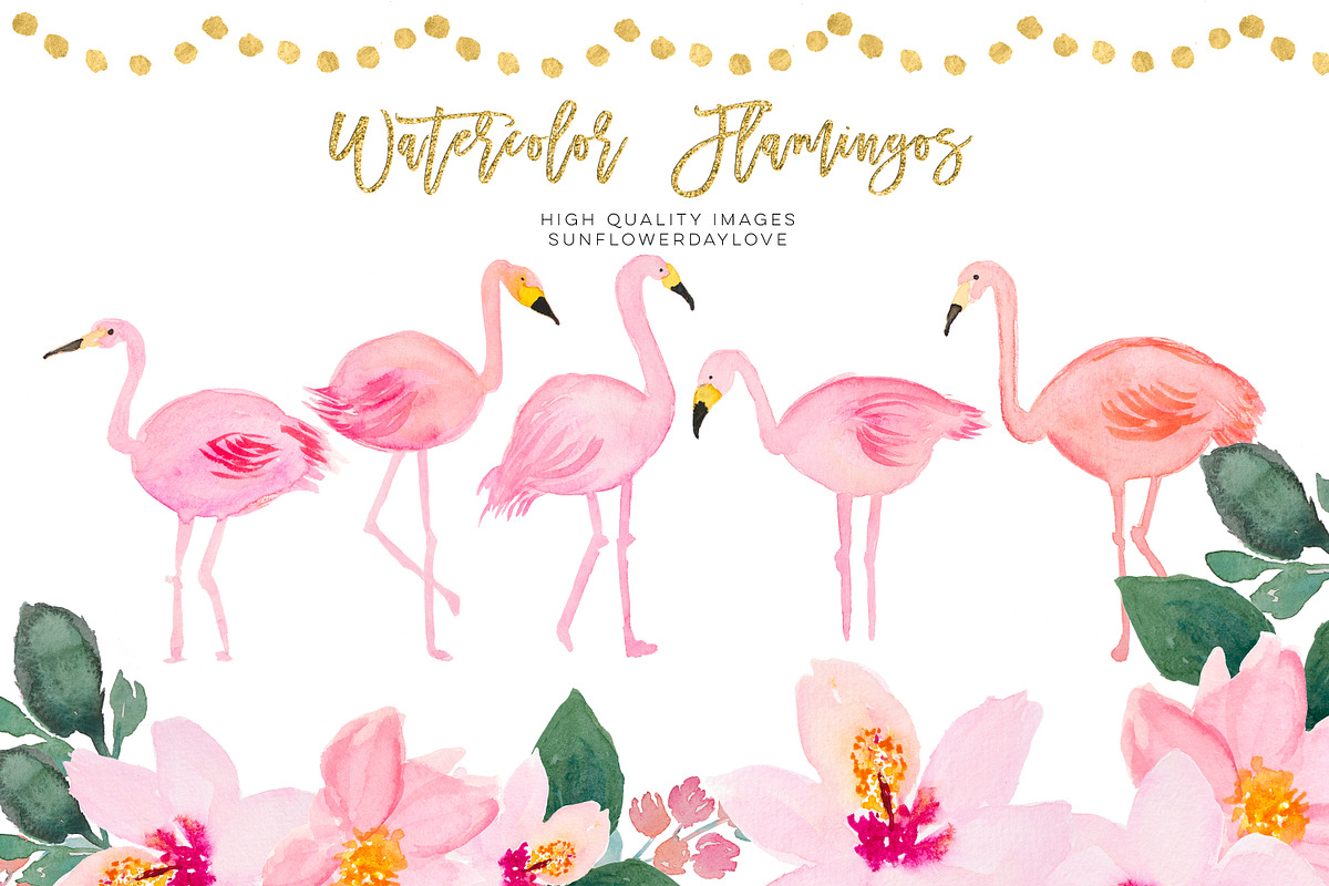 Flamingo Watercolor image, an Illustration by Sunflower Day Love (Photo 3 of 3)